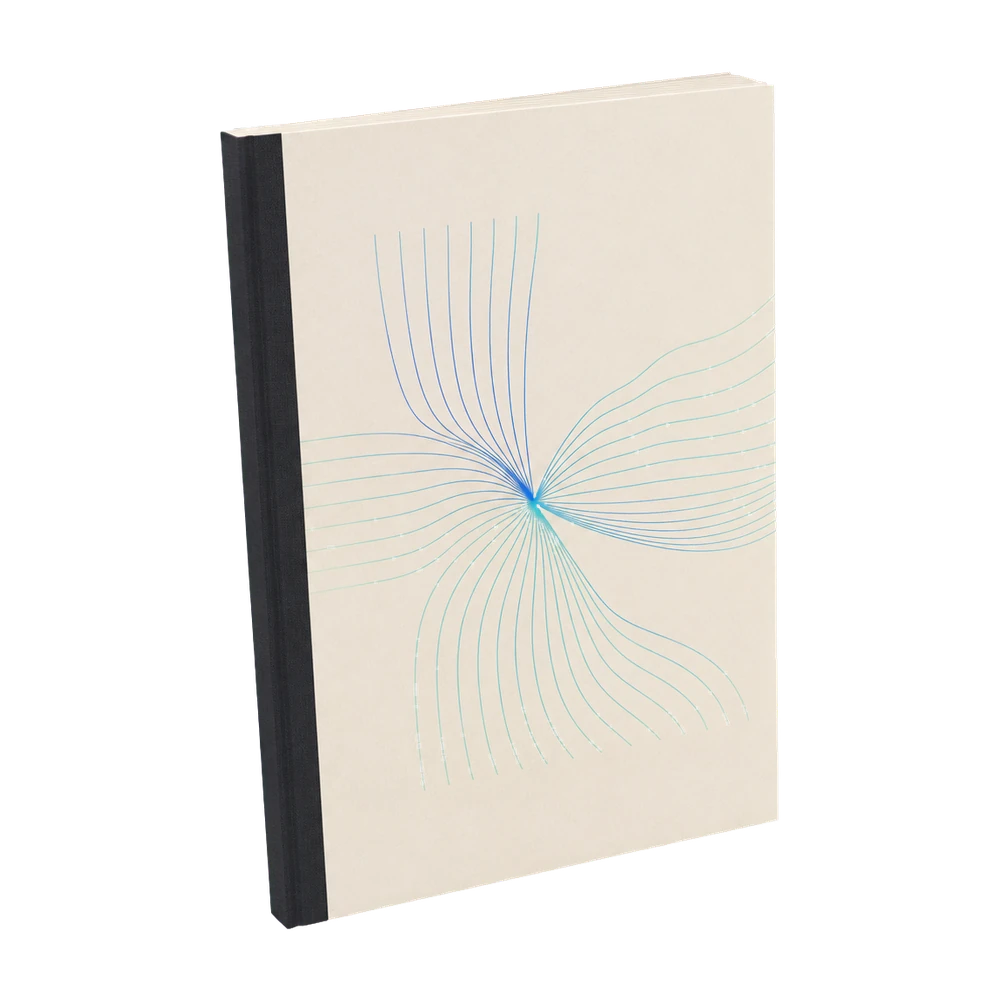 Ivory Glowgen laboratory journal with a blue planning motif.