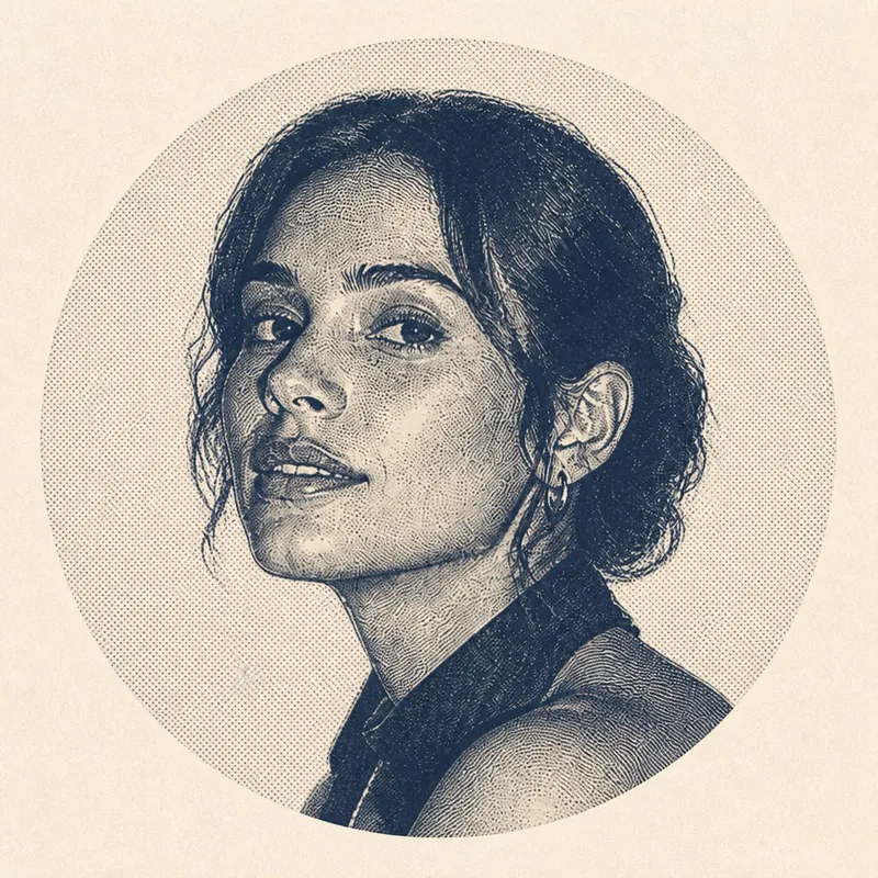 Sofia in a refined evening look.